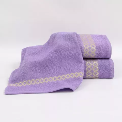 Комплект махровых полотенец Comfort Life "Блеск" (сирень) 70х130, 50х80 и 30х60