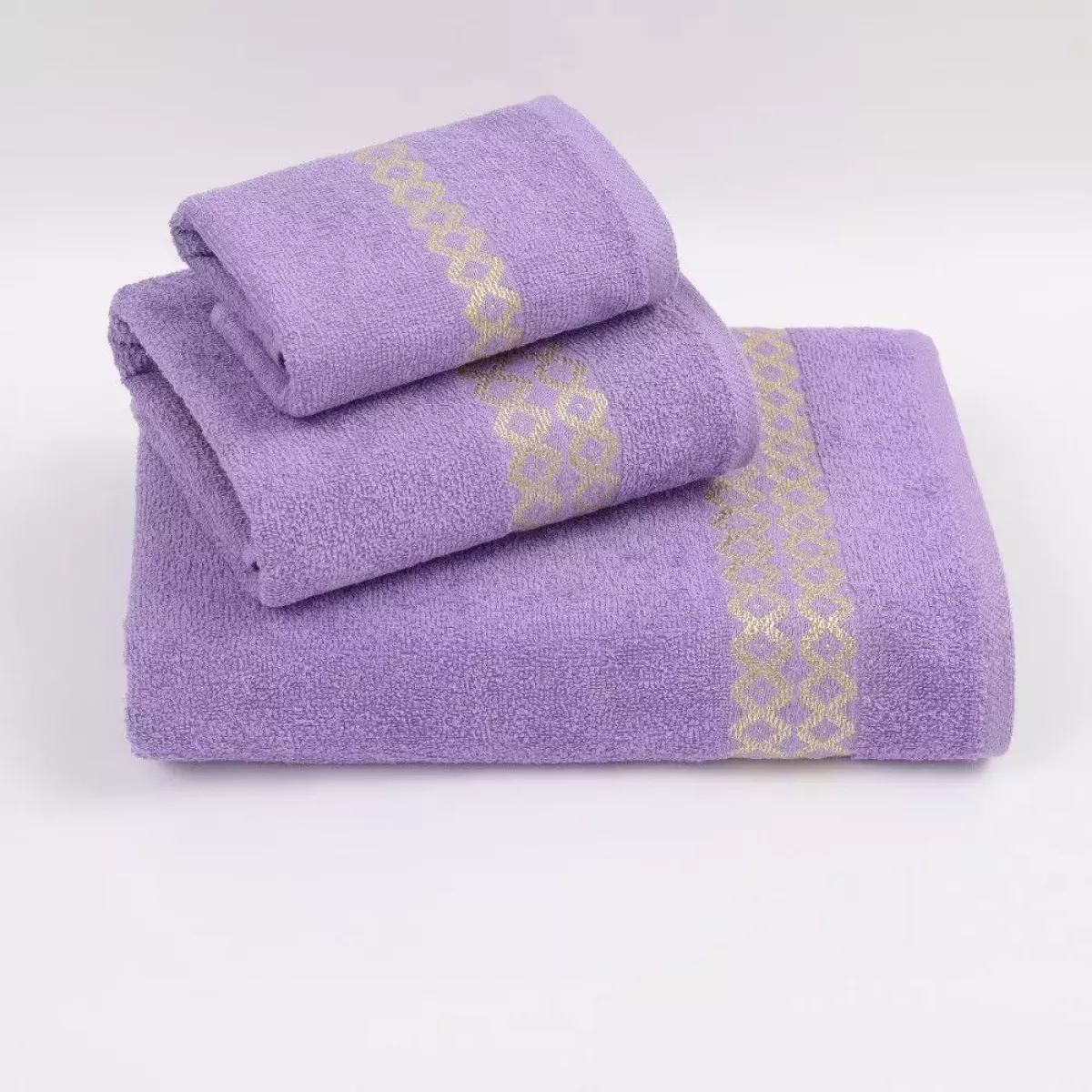 Комплект махровых полотенец Comfort Life "Блеск" (сирень) 70х130, 50х80 и 30х60