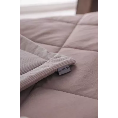 Комплект с одеялом DonCotton "Вареный хлопок" (полоса беж), евро
