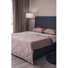 Комплект с одеялом DonCotton "Вареный хлопок" (полоса беж), семейный