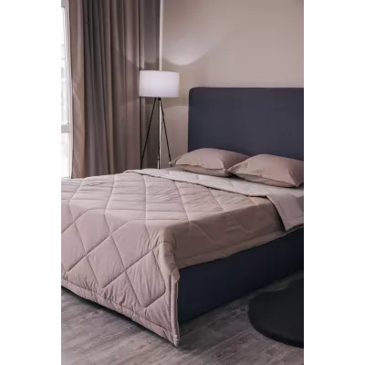 Комплект с одеялом DonCotton "Вареный хлопок" (полоса беж), евро