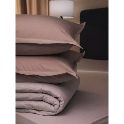 Комплект с одеялом DonCotton "Вареный хлопок" (полоса беж), евро