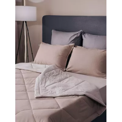 Комплект с одеялом DonCotton "Вареный хлопок" (полоса беж), евро