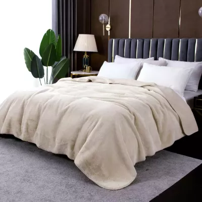 Плед меховой Sofi de Marko “Аурелия” (светло-бежевый), 160x220