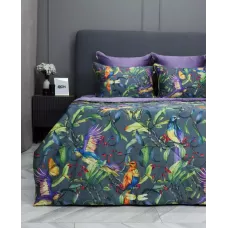 Комплект с одеялами KAZANOV.A "Колибри" аметист графит (тенсель/египетский хлопок), семейный