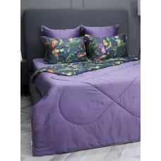 Комплект с одеялами KAZANOV.A "Колибри" аметист графит (тенсель/египетский хлопок), семейный