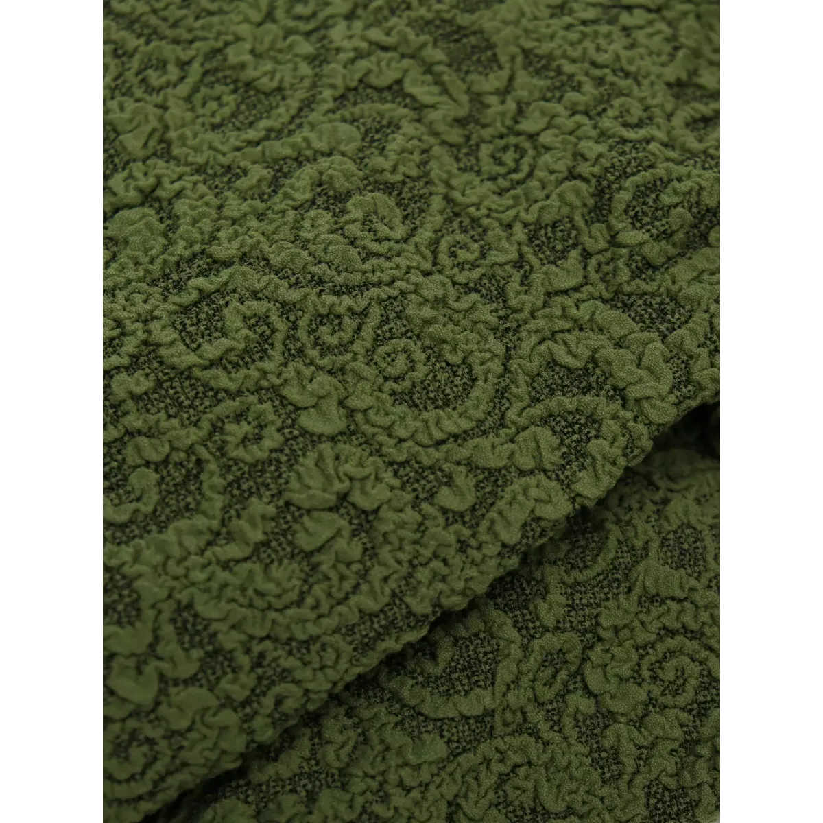 Чехол на угловой диван и кресло Жаккард зеленый