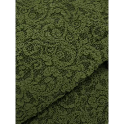 Чехол на угловой диван и кресло Жаккард зеленый
