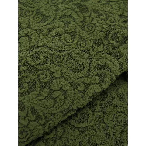 Чехол на угловой диван и кресло Жаккард зеленый