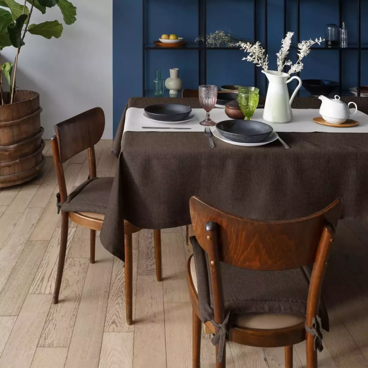 Скатерть Волшебная ночь “Рогожка” (шоколад), 165x165