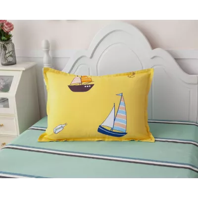 Комплект постельного белья Sofi De Marko “Кораблики” (желтый), 1.5 спальный