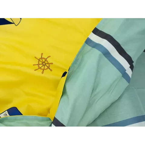 Комплект постельного белья Sofi De Marko “Кораблики” (желтый), 1.5 спальный