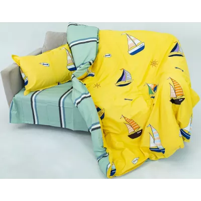 Комплект постельного белья Sofi De Marko “Кораблики” (желтый), 1.5 спальный