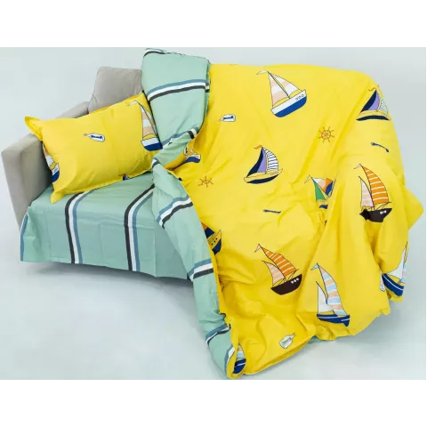 Комплект постельного белья Sofi De Marko “Кораблики” (желтый), 1.5 спальный