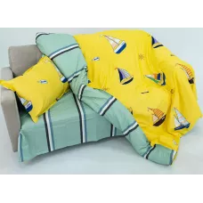 Комплект постельного белья Sofi De Marko “Кораблики” (желтый), 1.5 спальный