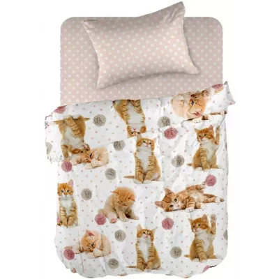 Комплект постельного белья "WENGE" kids (Kitten orange), 1.5 спальный