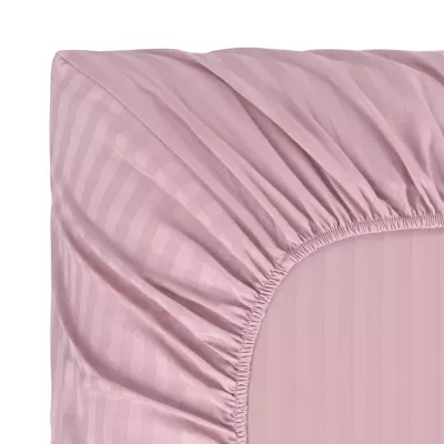 Простыня на резинке Sofi De Marko "Морган" страйп-сатин (пепел роза), 160х200х30