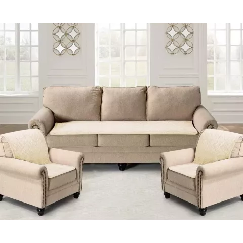 Набор покрывал для мягкой мебели Karteks “Квадрат” молочный (90х210 - 1 шт., 90х160 - 2 шт.)