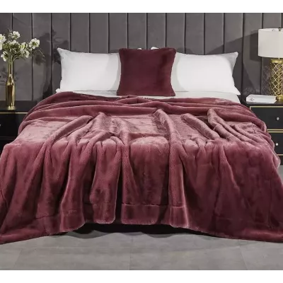 Плед меховой Sofi de Marko “Ричард” (марсала), 210x230