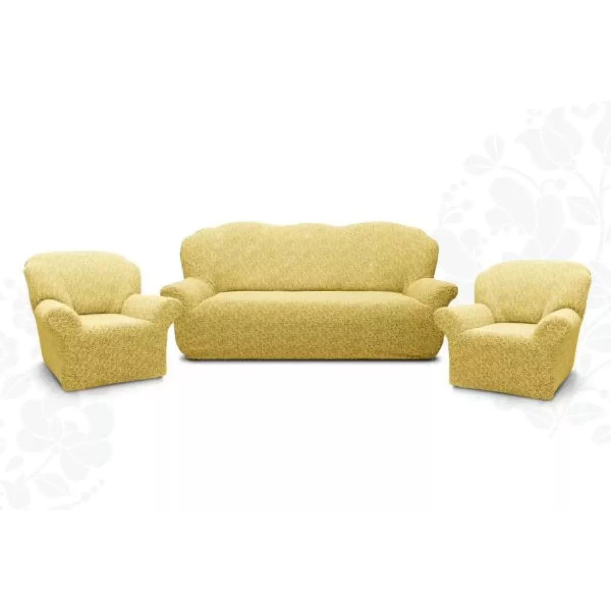 Чехлы на прямой трехместный диван и два кресла “Жаккард” (без оборки)