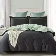 Комплект постельного белья Karteks "Сатин однотонный комбинированный" SK-009, 1.5 спальный