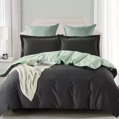 Комплект постельного белья Karteks "Сатин однотонный комбинированный" SK-009, 1.5 спальный