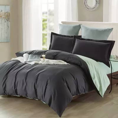 Комплект постельного белья Karteks "Сатин однотонный комбинированный" SK-009, 1.5 спальный