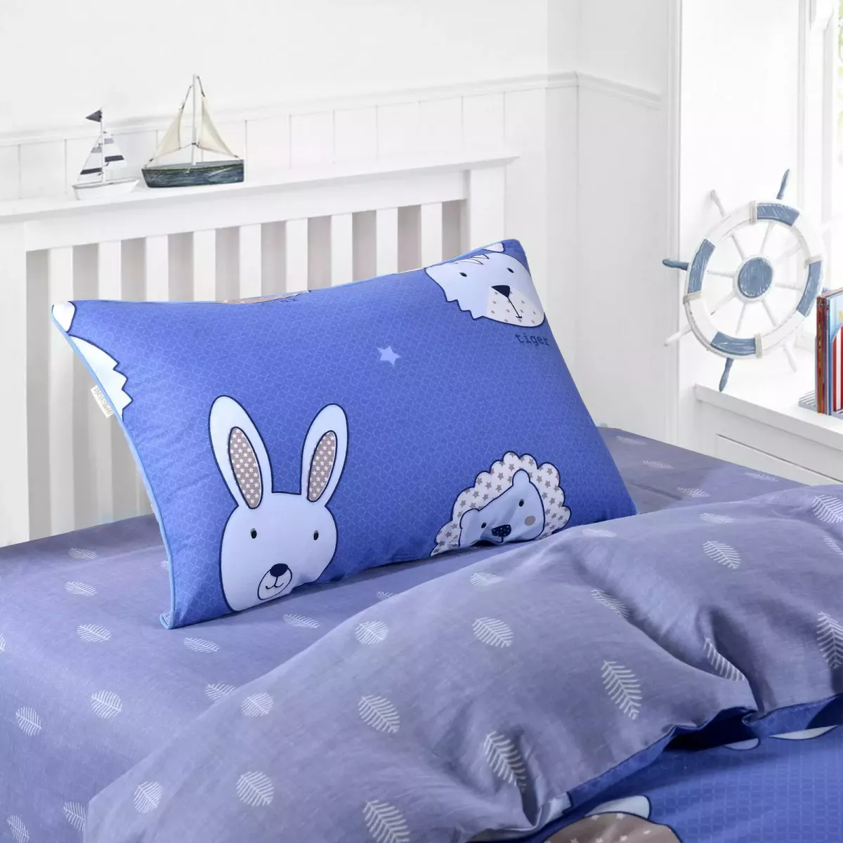 Комплект постельного белья Sofi De Marko “Зоомир” (синий), 1.5 спальный