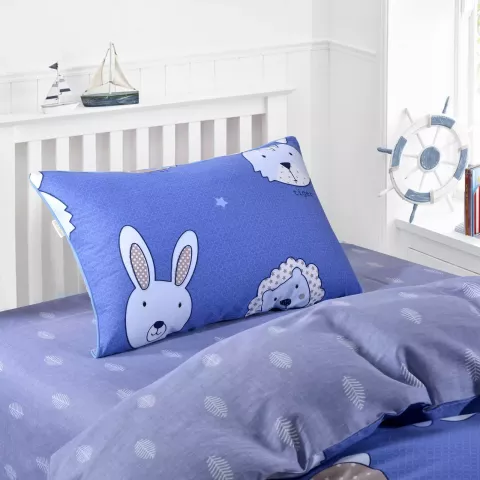 Комплект постельного белья Sofi De Marko “Зоомир” (синий), 1.5 спальный