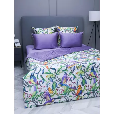 Комплект с одеялами KAZANOV.A "Колибри" аметист жемчуг (тенсель/египетский хлопок), семейный