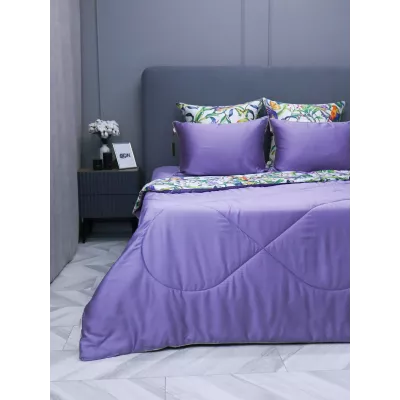 Комплект с одеялом KAZANOV.A "Колибри" аметист жемчуг (тенсель/египетский хлопок), евро