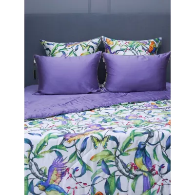 Комплект с одеялами KAZANOV.A "Колибри" аметист жемчуг (тенсель/египетский хлопок), семейный