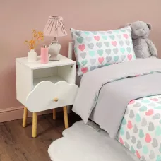 Комплект постельного белья Siberia Home “Сердечки” (голубой), 1.5 спальный