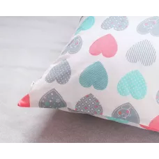 Комплект постельного белья Siberia Home “Сердечки” (голубой), 1.5 спальный