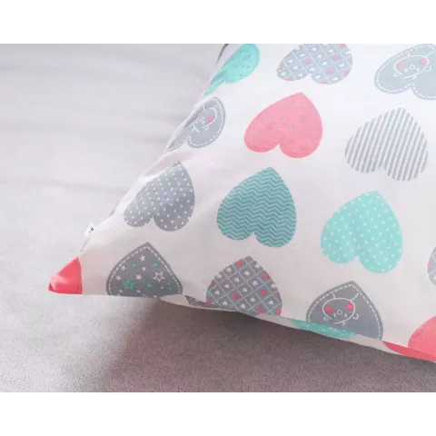 Комплект постельного белья Siberia Home “Сердечки” (голубой), 1.5 спальный