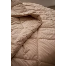 Комплект с одеялом DonCotton "Stripe Sateen" (миндаль), евро