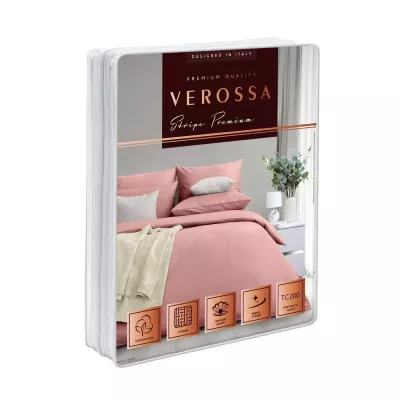 Комплект постельного белья Verossa stripe-sateen “Rouge”, евро