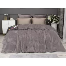 Комплект с одеялами Kazanov.a “Колибри Каллиопа” капучино (египетский хлопок-велюр), семейный