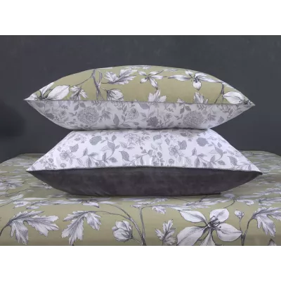 Комплект с одеялом KAZANOV.A “Мартина” графит олива платина (хлопок-велюр), евро