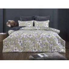 Комплект с одеялом KAZANOV.A “Мартина” графит олива платина (хлопок-велюр), евро