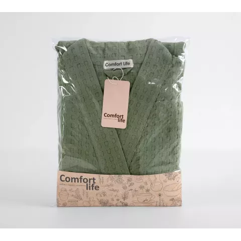 Халат вафельный унисекс "Relax" (оливковый)