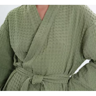 Халат вафельный унисекс "Relax" (оливковый)