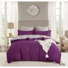 Комплект постельного белья Karteks "Сатин однотонный комбинированный" SK-020, евро
