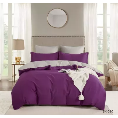 Комплект постельного белья Karteks "Сатин однотонный комбинированный" SK-020, евро