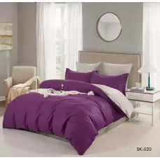 Комплект постельного белья Karteks "Сатин однотонный комбинированный" SK-020, евро