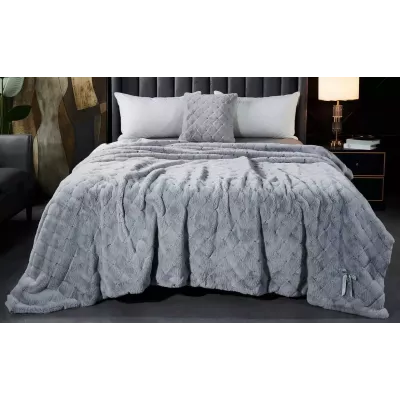 Плед-покрывало Sofi de Marko “Бернард” (светло-серый), 160x220