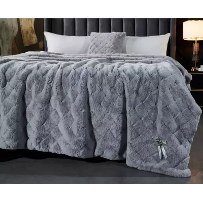 Плед-покрывало Sofi de Marko “Бернард” (светло-серый), 160x220