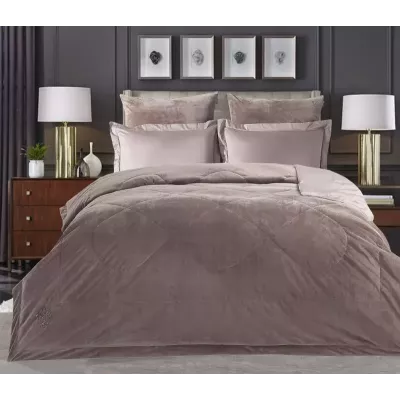 Комплект с одеялами KAZANOV.A Lindor Premium капучино (египетский хлопок-велюр), семейный