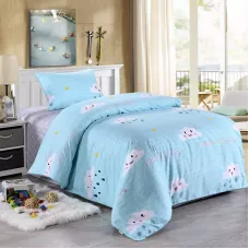 Комплект постельного белья Sofi De Marko “Веселые тучки” (голубые), 1.5 спальный