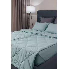 Комплект с одеялом DonCotton "Stripe Sateen Mini" (мята), семейный